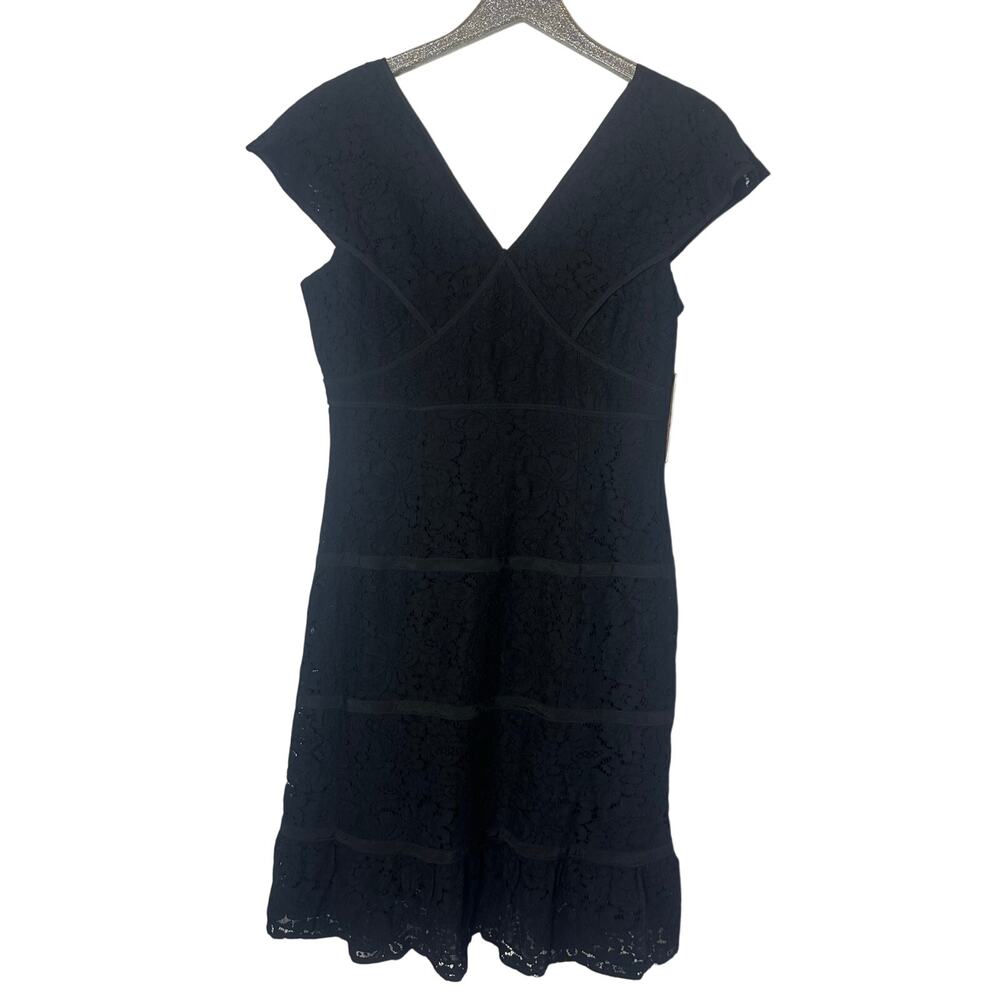 Nanette Lepore Black Lace V Neck Dress